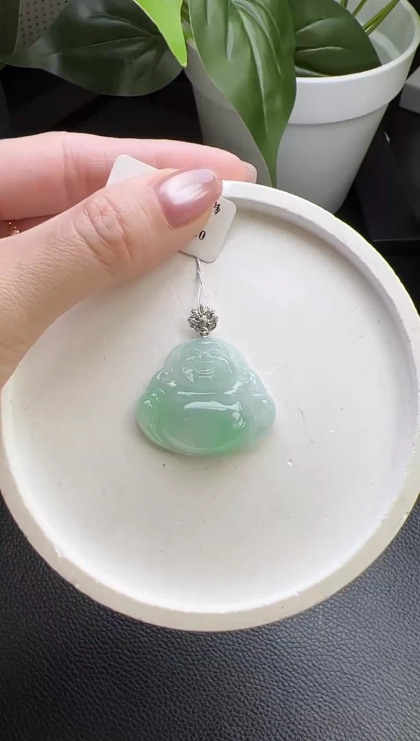 【闪购商品】翡翠颈饰18K金镶嵌佛公