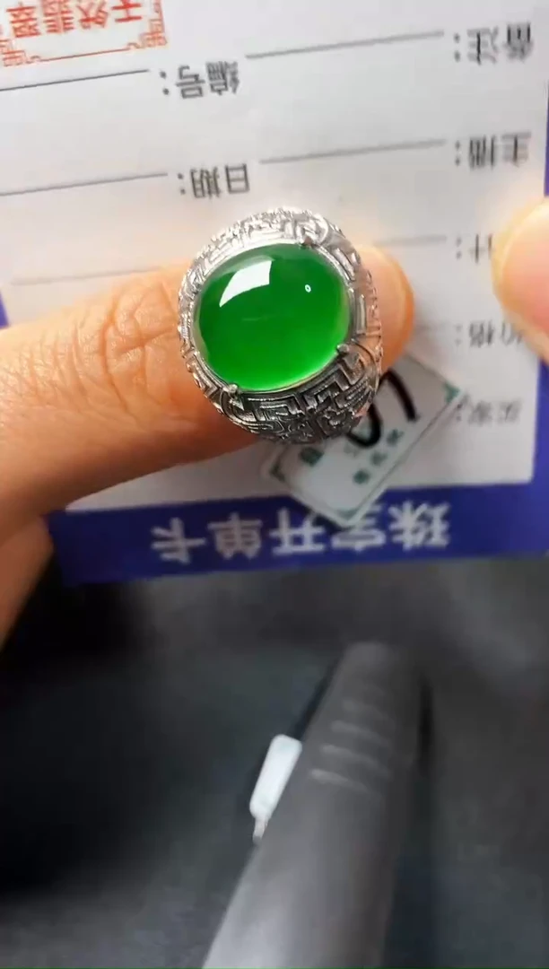银S925镶嵌戒指翡翠222222222