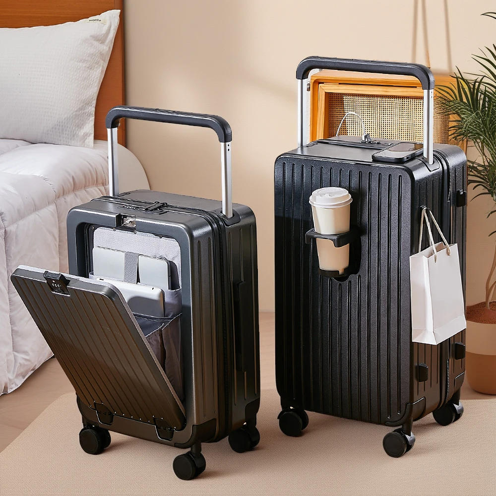 时尚宽拉杆行李箱26寸抗摔静音万向轮拉杆箱24寸密码箱新干旅行箱