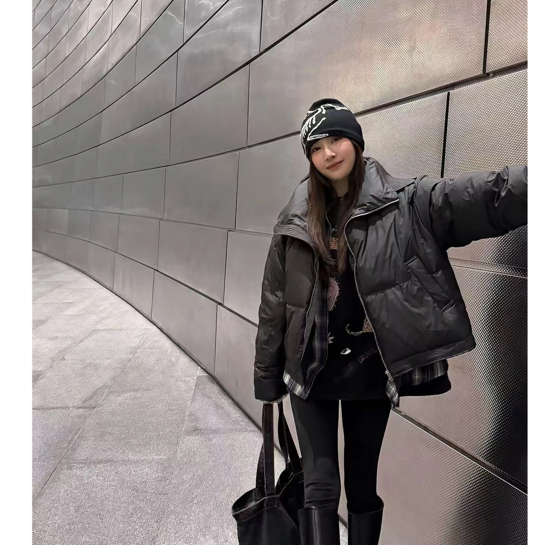 设计感韩版宽松加厚翻领面包服外套#3350