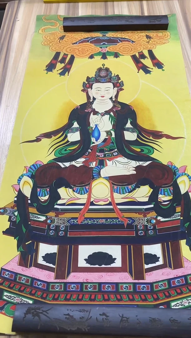 卷轴画精品挂饰 唐卡tk16109白观音菩萨