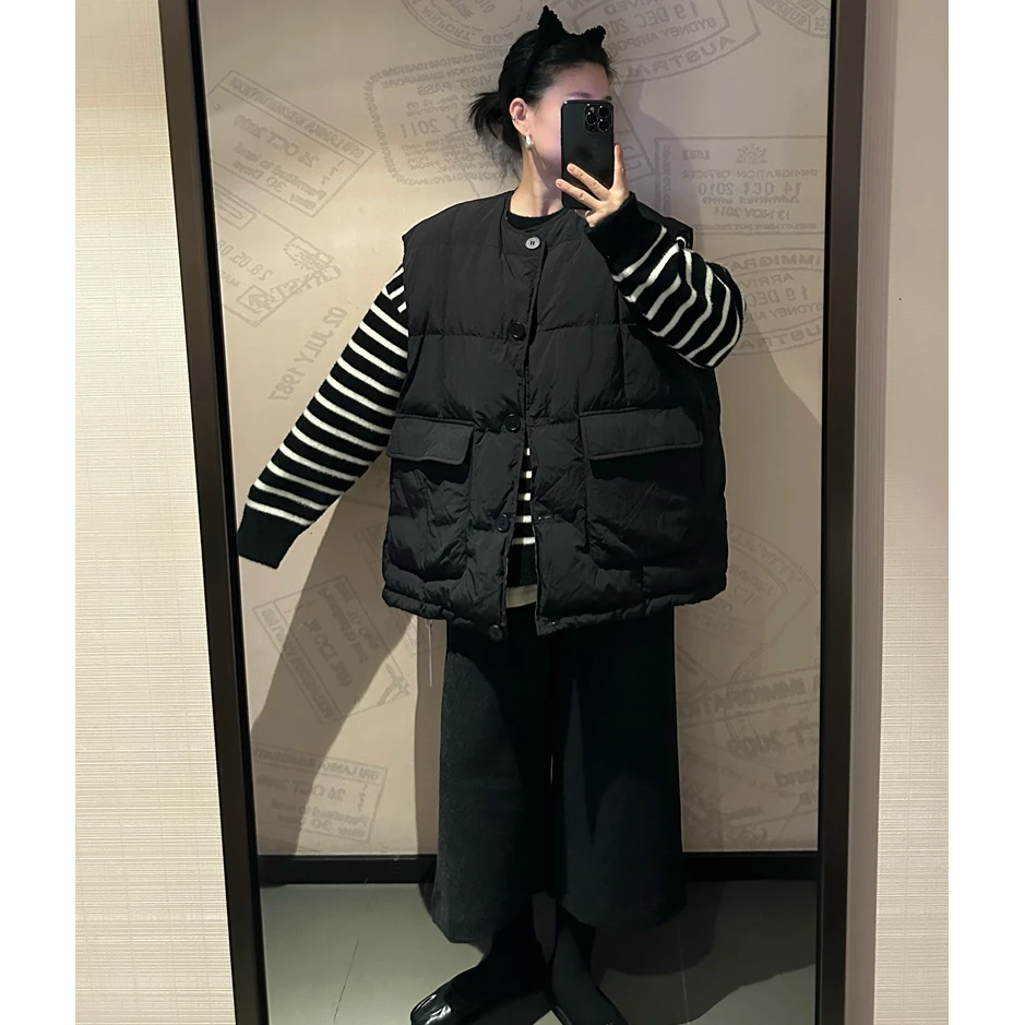 2024新款欧货显瘦大口袋3色马甲 时尚百搭保暖韩版