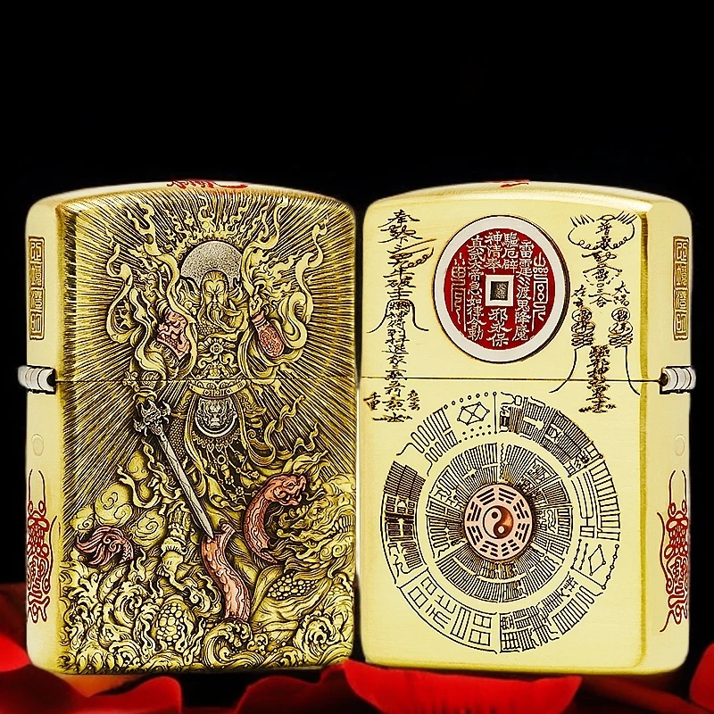 ZIPPO/之宝打火机【真武大帝】镶嵌盔甲机原装正品煤油火机DYJ1