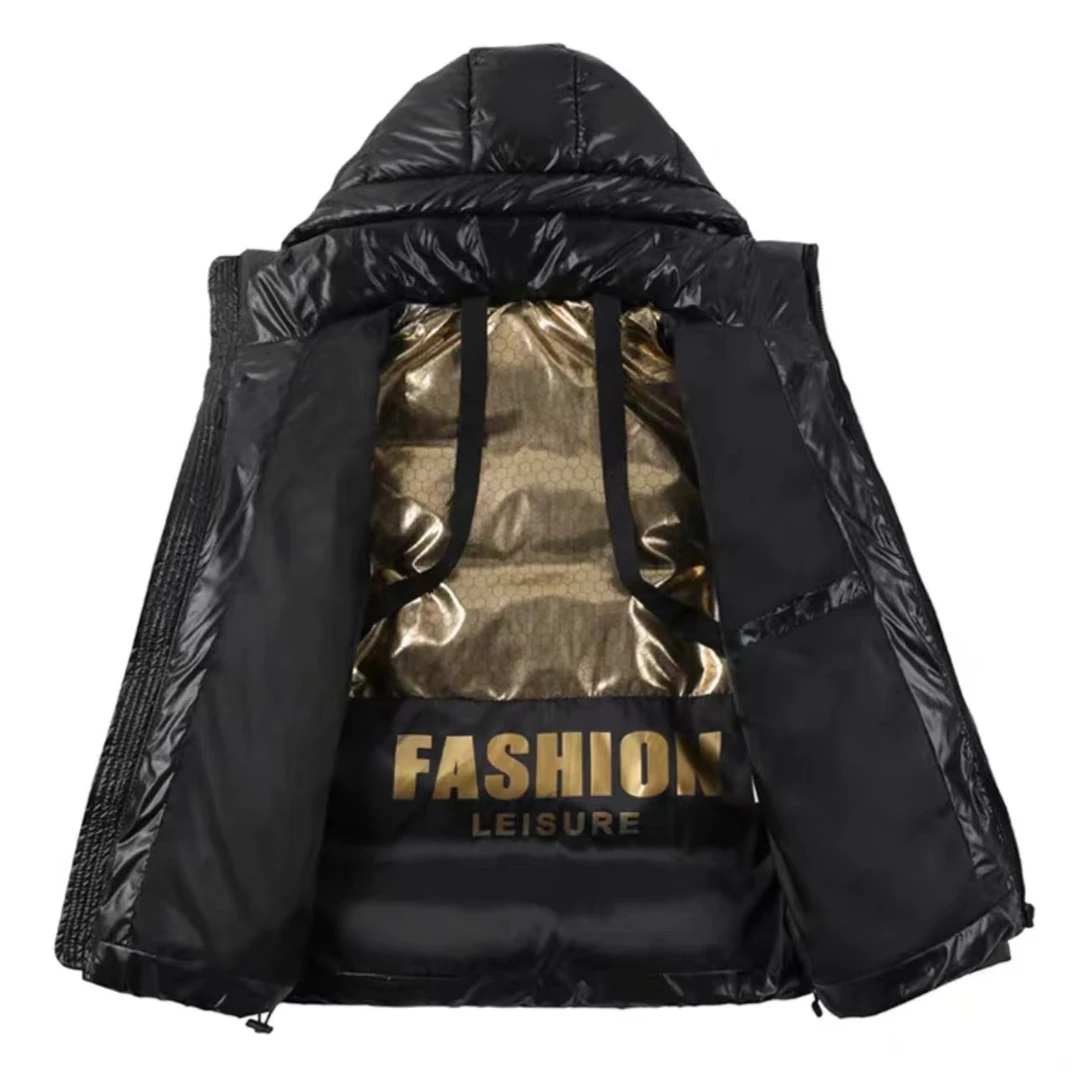 【帽子可拆卸】男女同款冬季新款黑金棉服情侣连帽棉袄加厚面包服