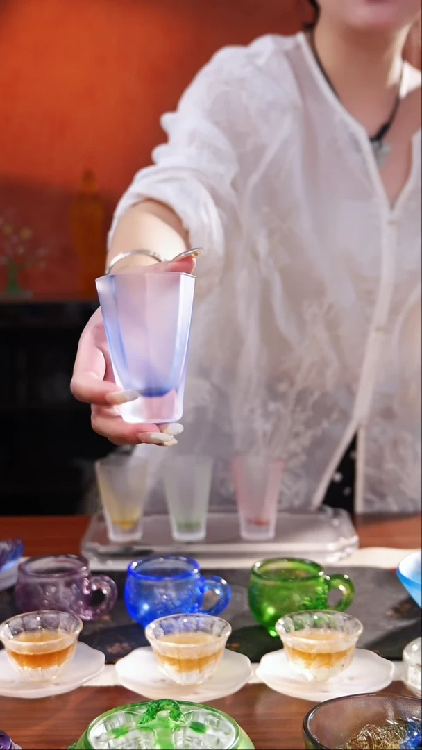 琉璃蓝色闻香杯子