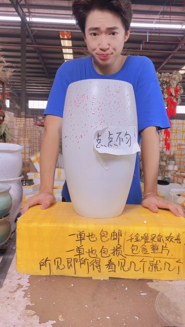 宜兴紫砂粗陶花盆19*38