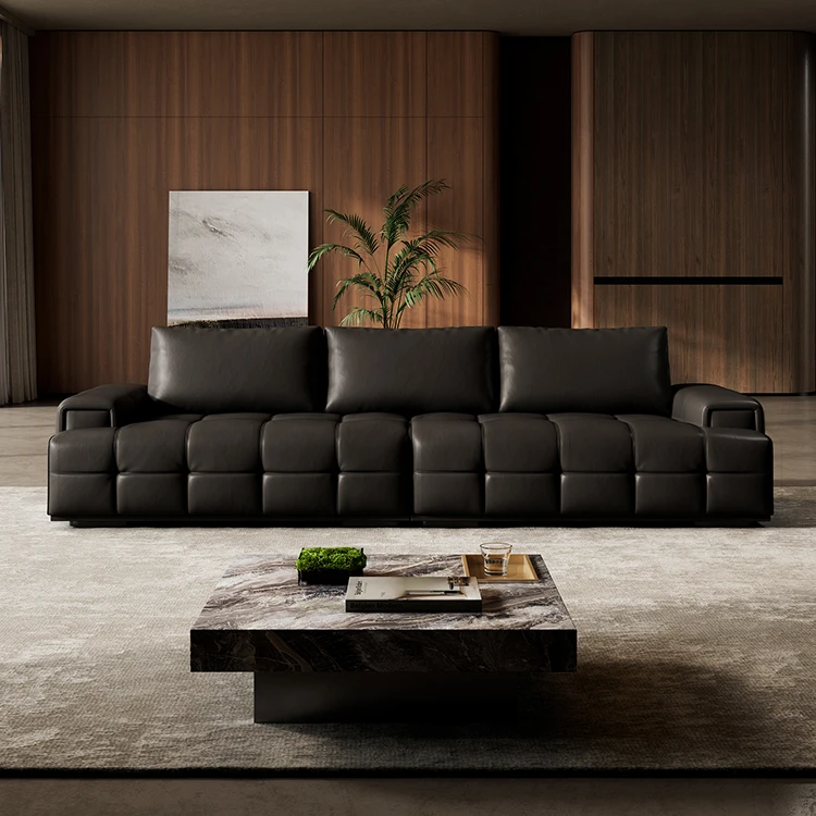 广巢家具丛影沙发劳伦斯真皮沙发别墅大户型直排模块客厅组合意式