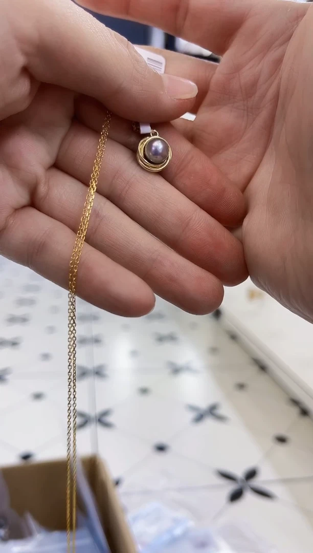 【闪购商品】海水珍珠吊坠(赠链)18K金镶嵌吊坠