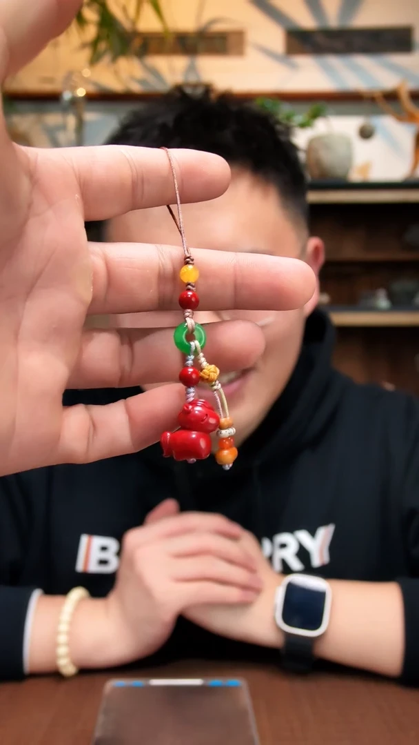 天然辰砂朱砂小马手机挂ZD