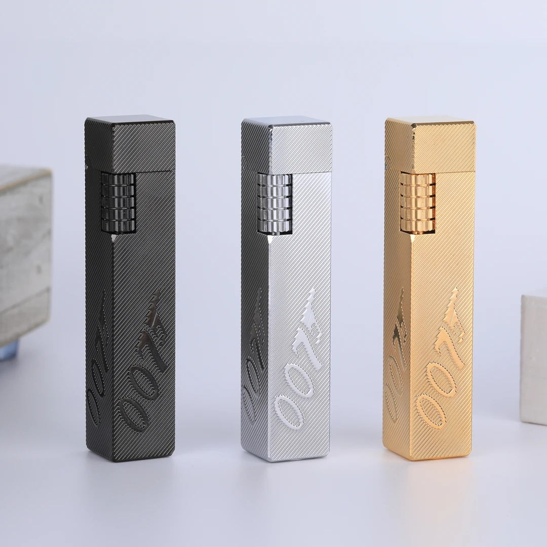 好运达四方柱007黄铜煤油打火机高档创意窄机侧滑男士便携送礼