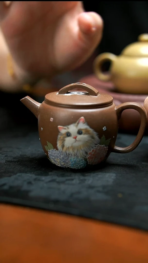 茶壶紫砂大款绣球布偶汉瓦壶