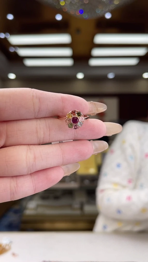 【闪购商品】碧玺/银S925镶嵌碧玺戒指多样性发货2