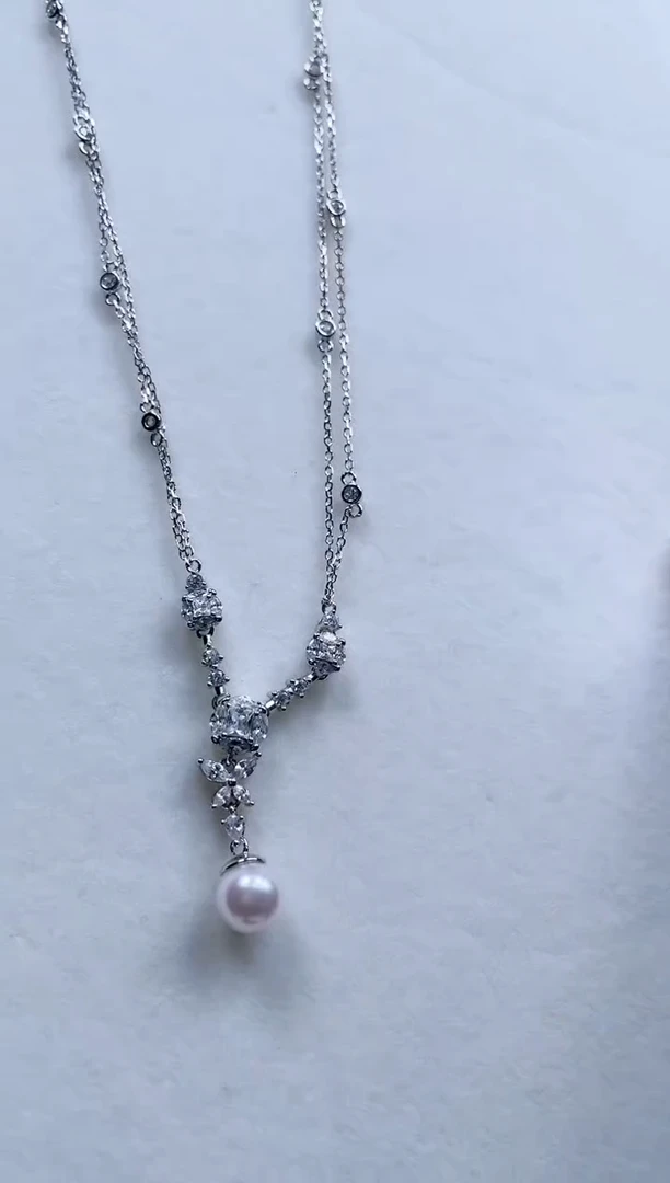 【闪购商品】海水珍珠颈饰银S925镶嵌冰糖款珍珠套链