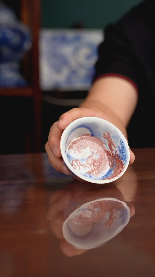 自成堂柴窑青花釉里红