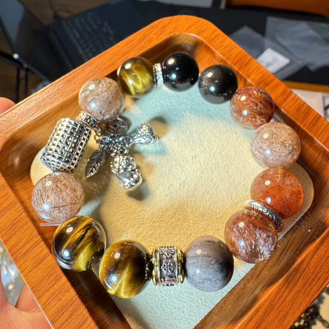 黑金超七虎眼石水晶手串 棠禧诺原创 多样性发其一