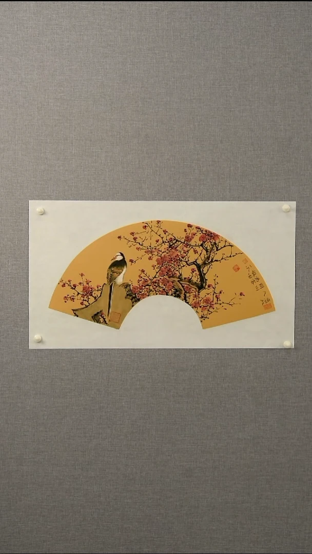 国画朱老师-花鸟-一平尺扇面-01