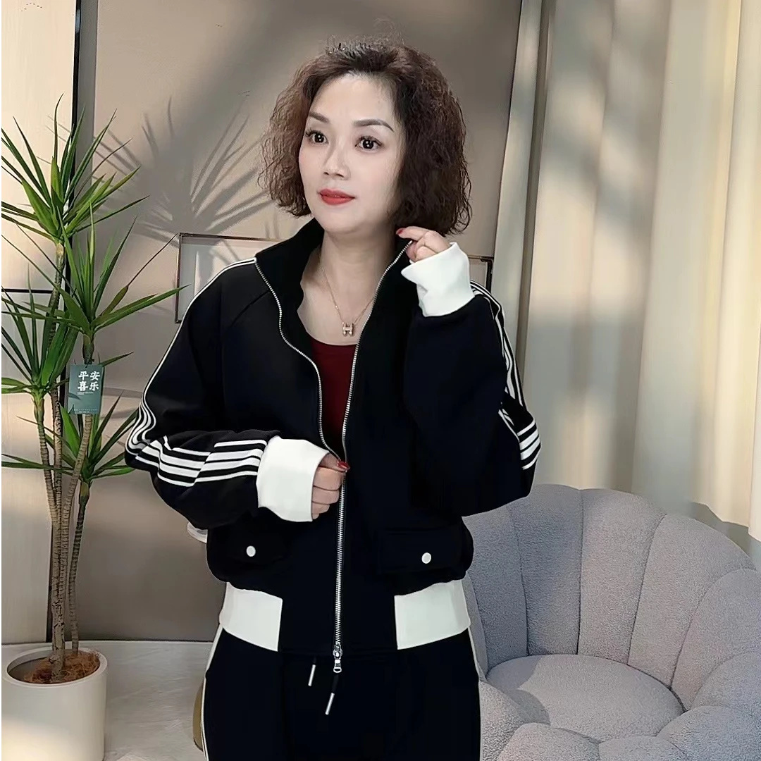 【卿她】外套春款女侧边织带拼接百搭韩版短款棒球服