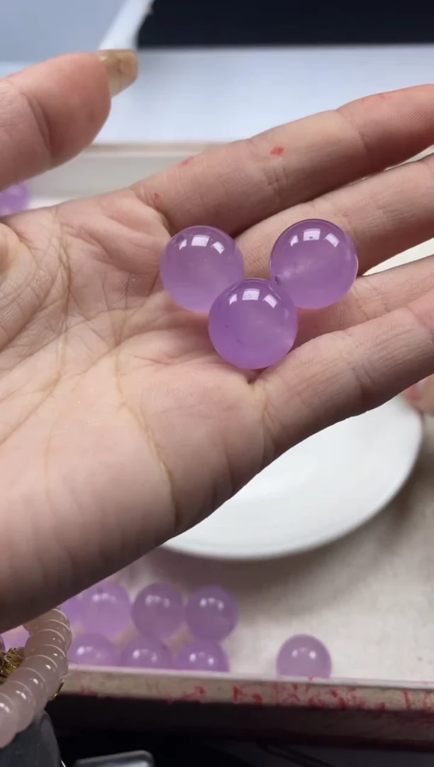【闪购商品】玛瑙/玉髓颈饰未镶嵌w1451冰紫14mm*5颗