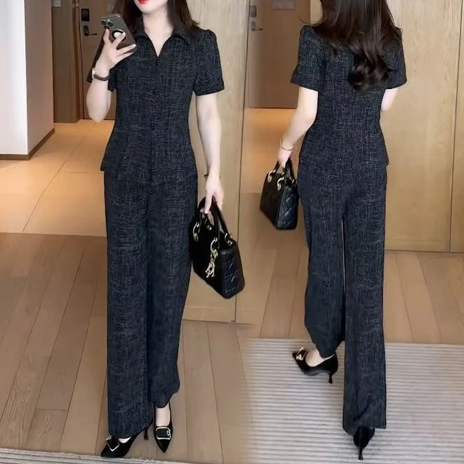 【新品】妈妈装时尚套装夏季韩版两件套中老年女装短袖宽松大码女装