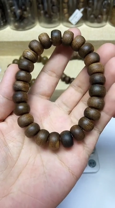 沉香手串安**静沉香沉香手串算盘珠1.2文莱粗纹软丝沉水