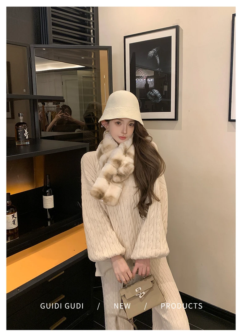 GUIDI GUDI【一缕思愁】高级感轻奢休闲风两件套套装/黄加蓝