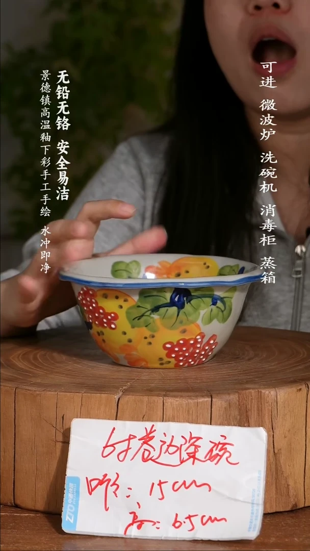 碗陶瓷景德镇高温瓷釉下彩手绘陶瓷