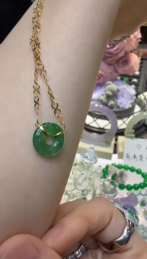 套链18K金镶嵌翡翠多样性团购发一件