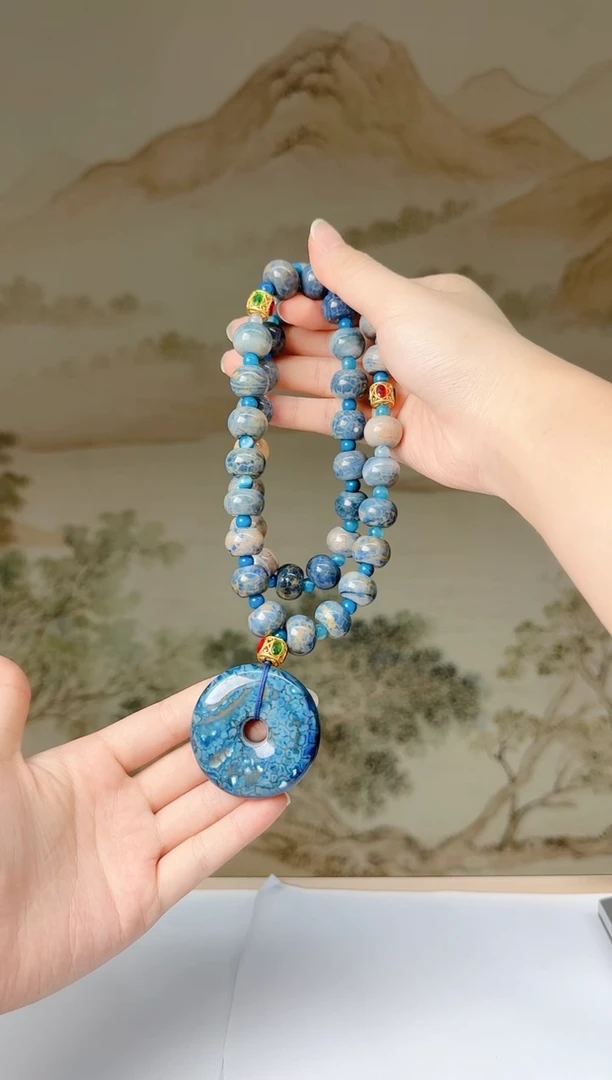 未镶嵌玛瑙项链蓝龙涎平安扣项链多样性发一