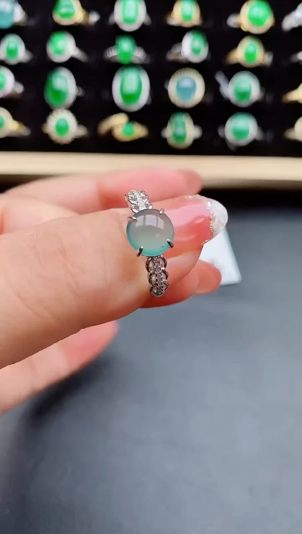 【闪购商品】翡翠戒指银S925镶嵌0800