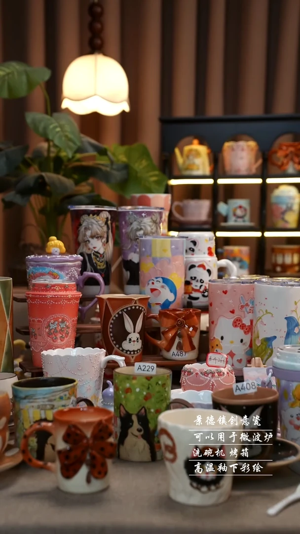 飞***0A梦大泡面碗景德镇陶瓷手工手绘创意瓷