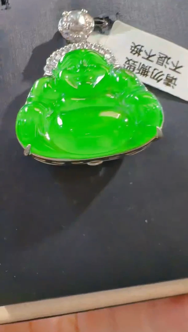 吊坠(赠链)银S925镶嵌翡翠天然A货翡翠