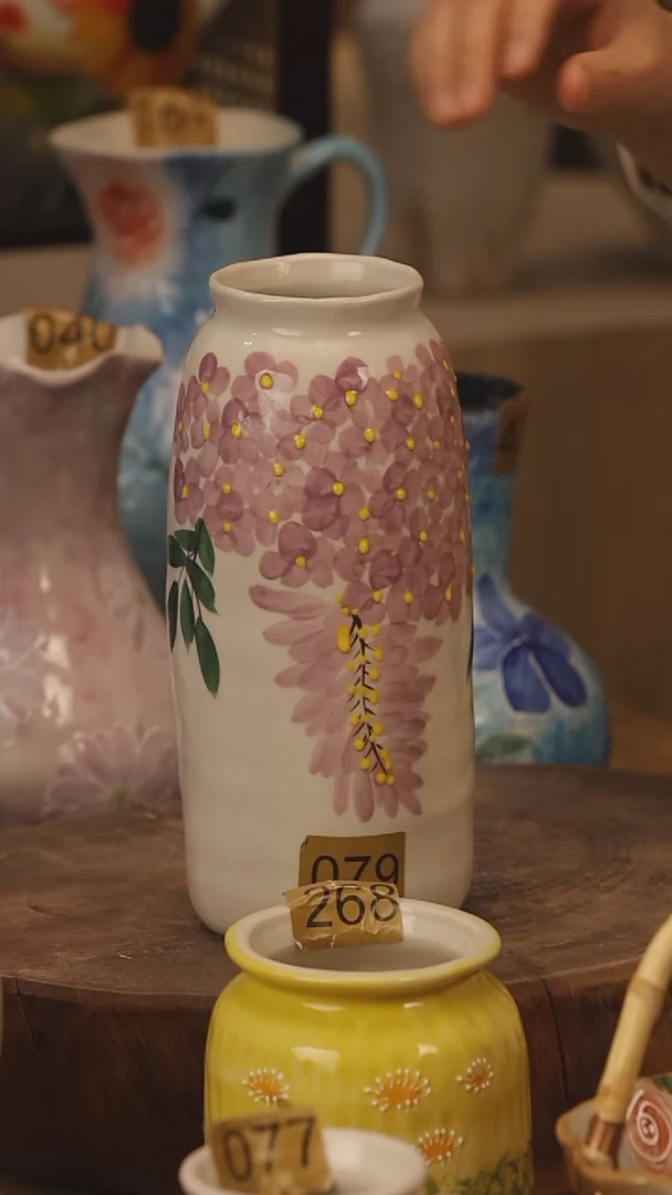 陶瓷景德镇设计师手作花器摆件侘寂风@M079@
