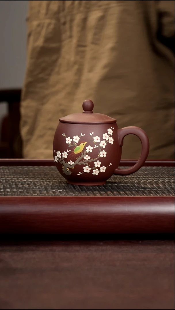 茶杯紫砂尾单喜上眉梢无礼盒