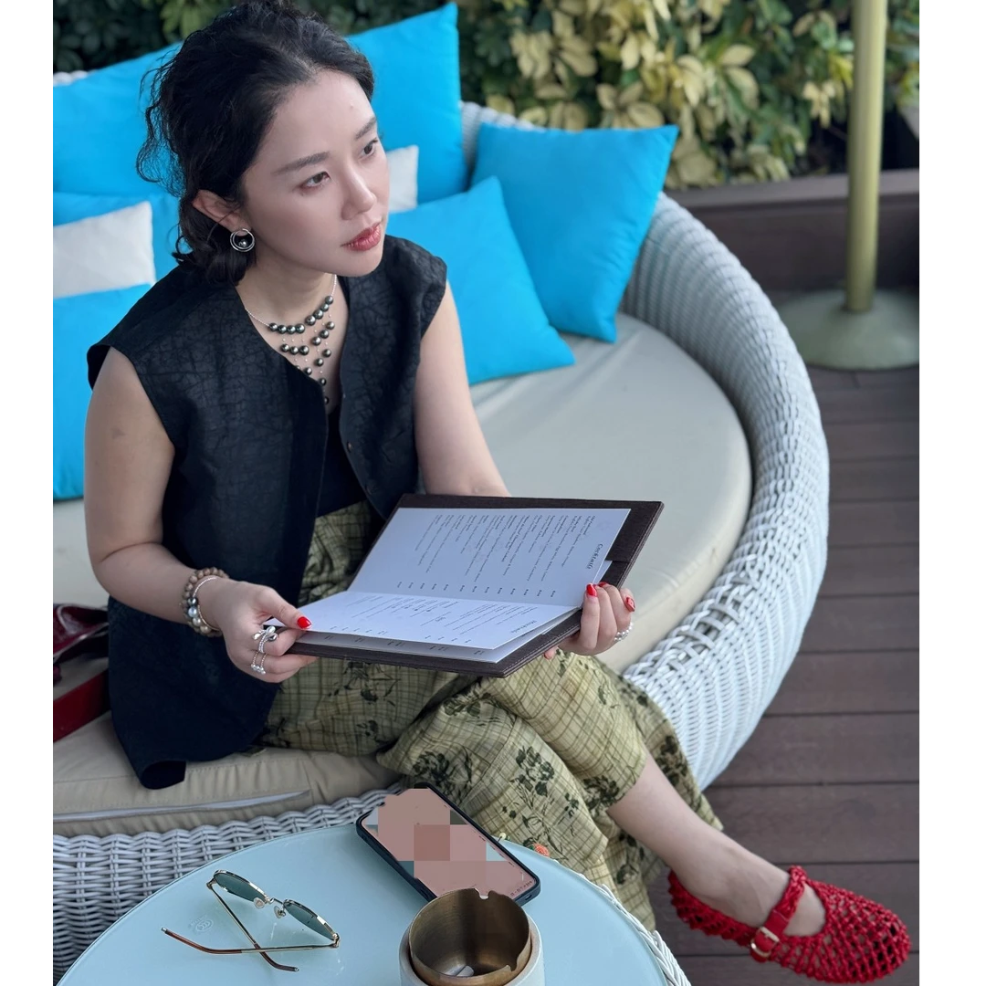 Y【叭哒不惑】采薇 桑蚕丝香云纱龟裂纹马甲小圆领宽松马夹