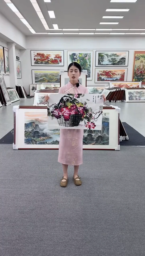 国画手绘  葡萄  60*80