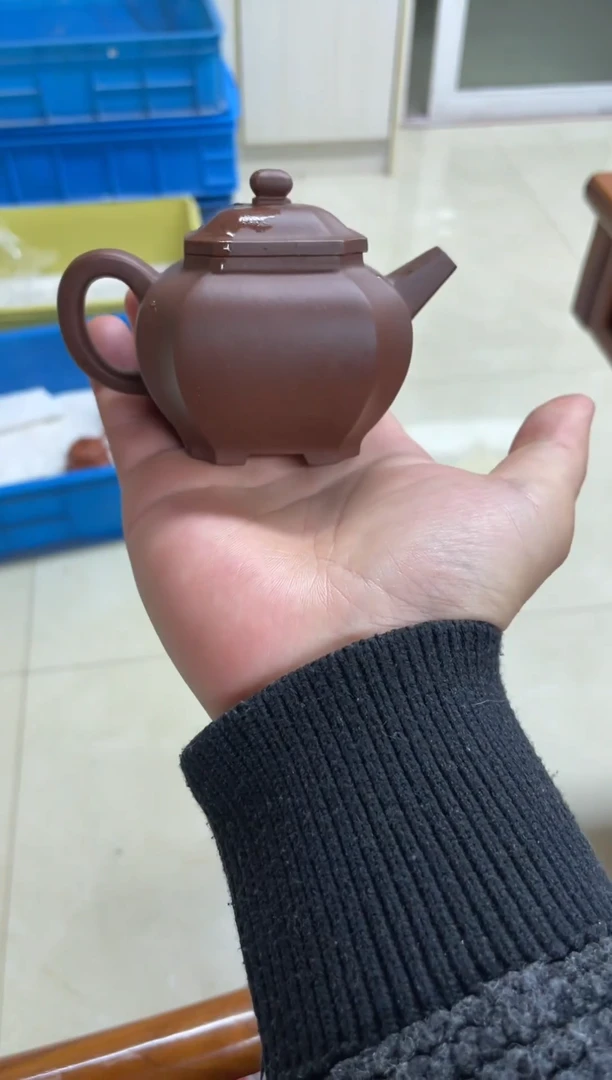 茶壶紫砂紫泥小抽角