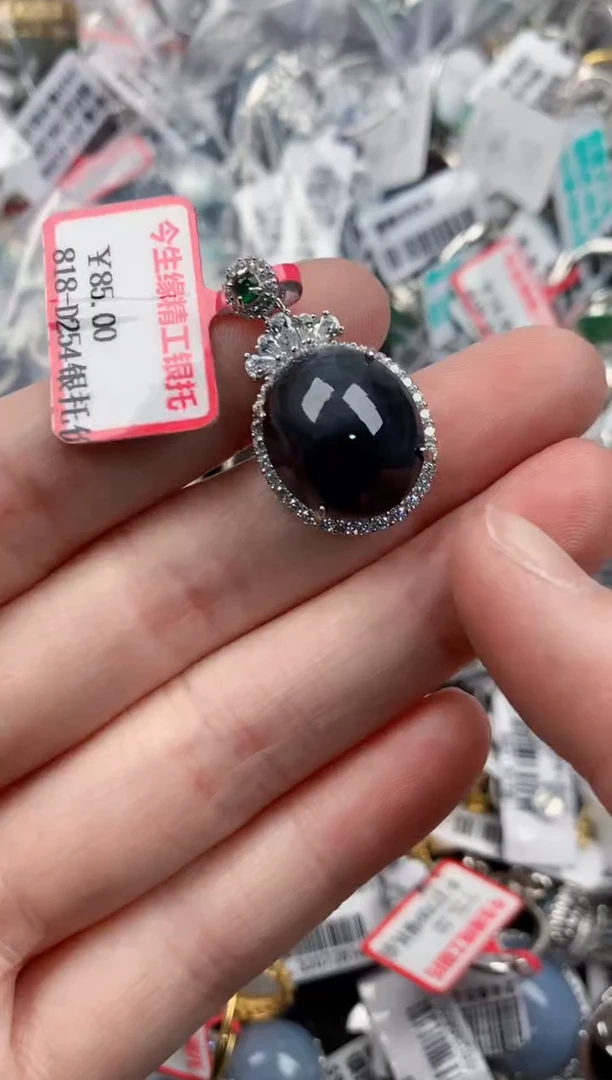 银S925镶嵌戒指翡翠7777----1