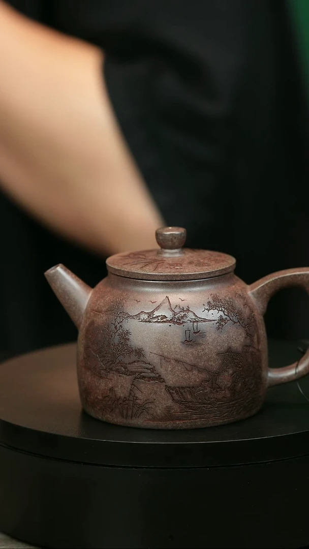 茶壶紫砂豪****号H2143李琴溪山垂钓渔罩
