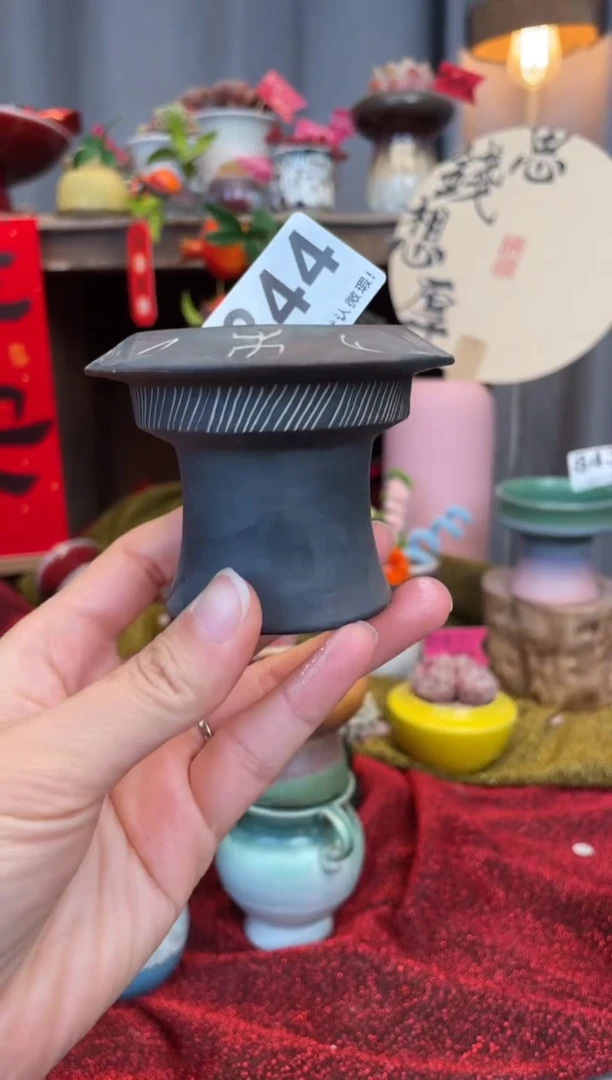 【闪购商品】摆件844小芳手工花盆 默认微瑕
