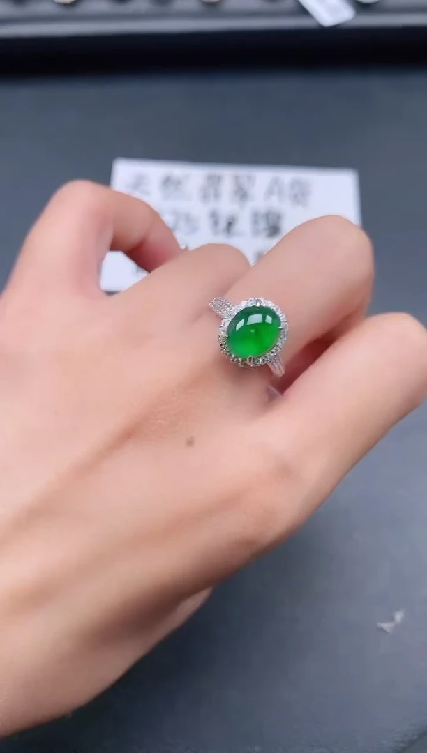 银S925镶嵌戒指翡翠111