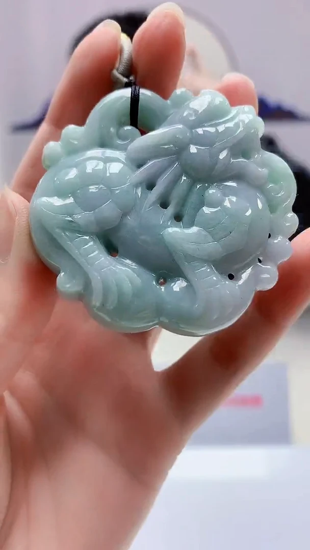 【闪购商品】定制翡翠未镶嵌5153zm-毛货挂件51龙牌