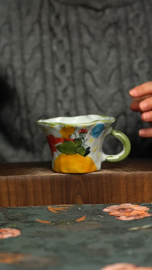 杯釉下彩手工手绘同款陶器