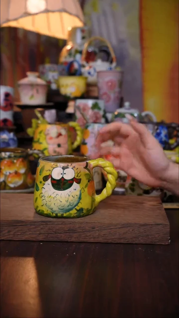 杯子陶泥垚手作 景德镇手工手绘陶瓷器物