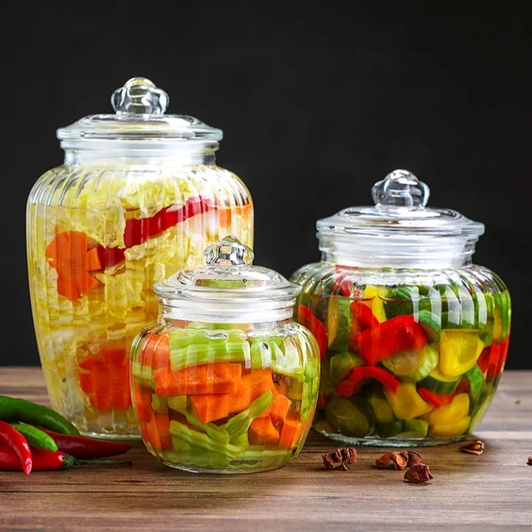 常青藤玻璃泡菜坛子厨房密封罐透明大号玻璃瓶调料茶叶储物瓶罐