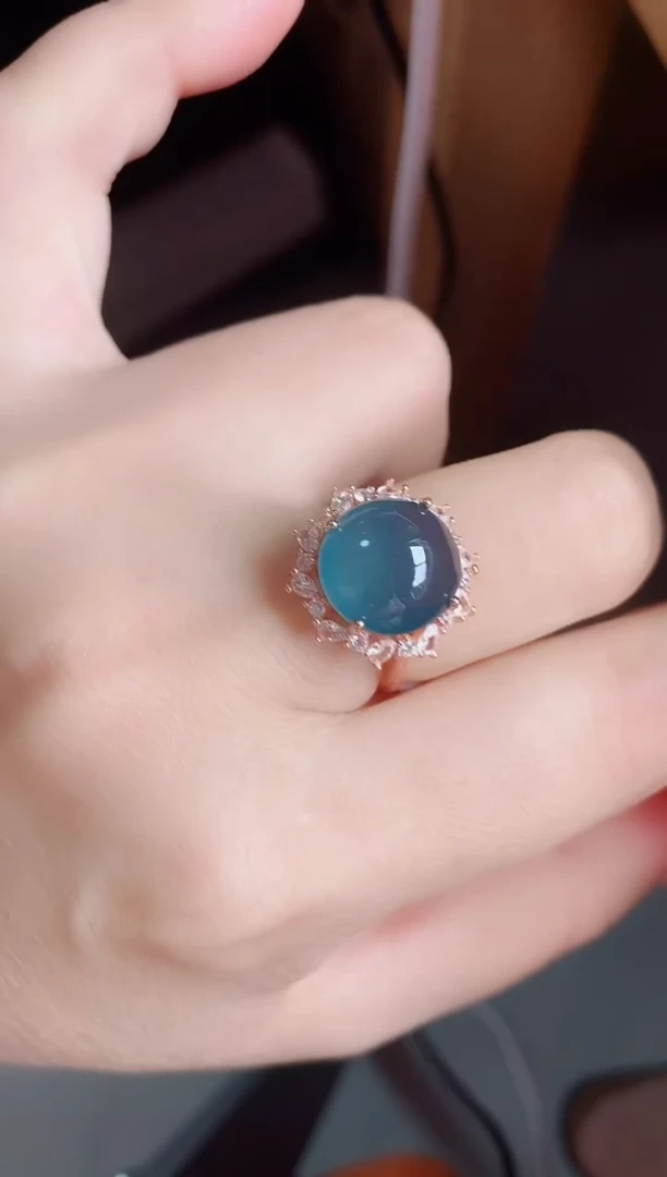 银S925镶嵌戒指翡翠1