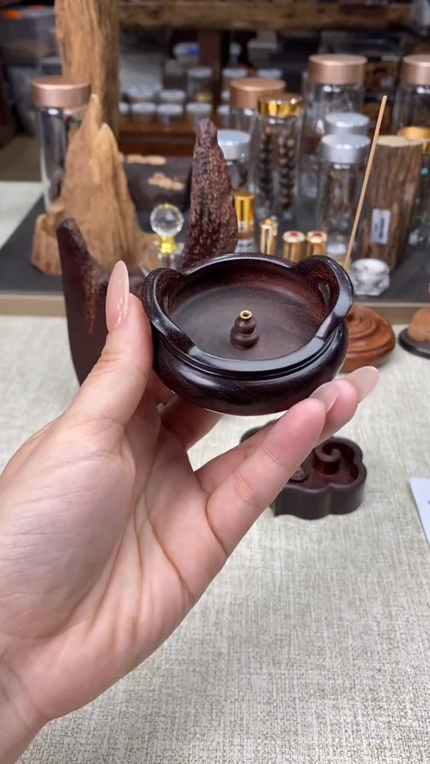 其他小叶紫檀印度小叶紫檀高油高密度实心老料【香炉】