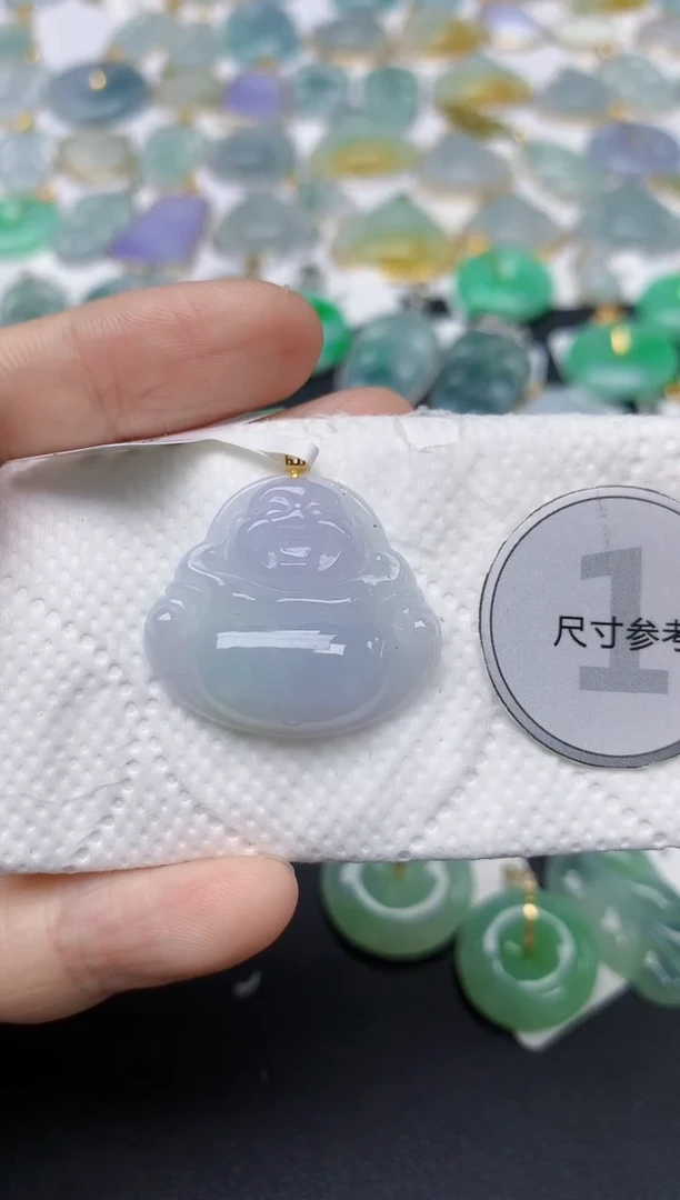 翡翠18K金镶嵌颈饰天然缅甸A货翡