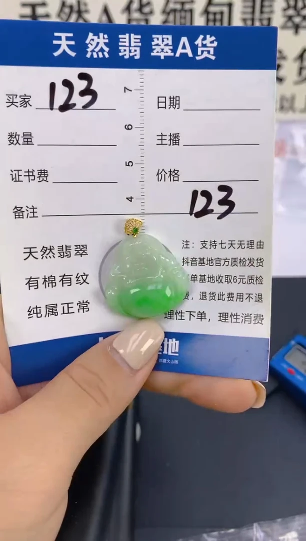 翡翠18K金镶嵌颈饰天然A货缅甸翡翠