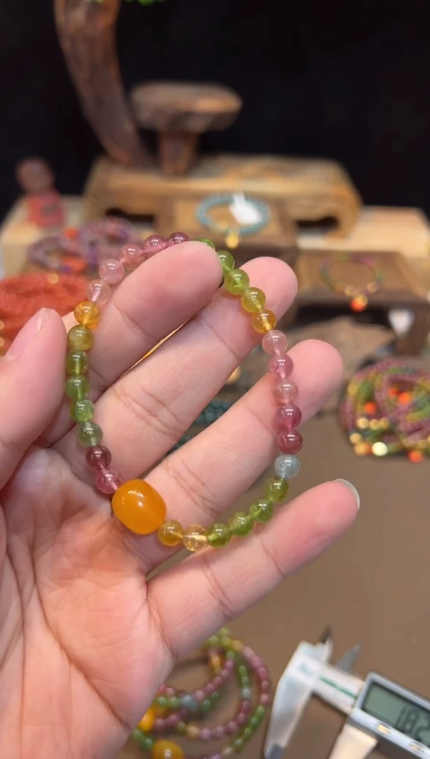 【闪购商品】碧玺手链未镶嵌5mm+手饰@@585G