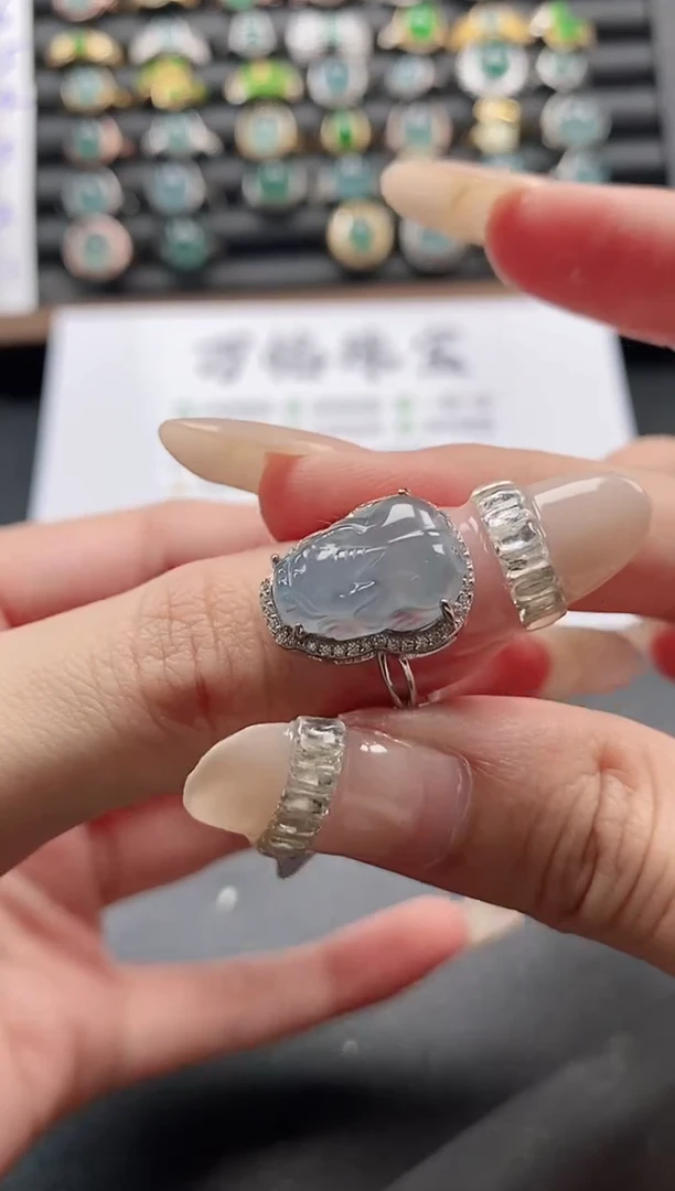 银S925镶嵌戒指翡翠51511